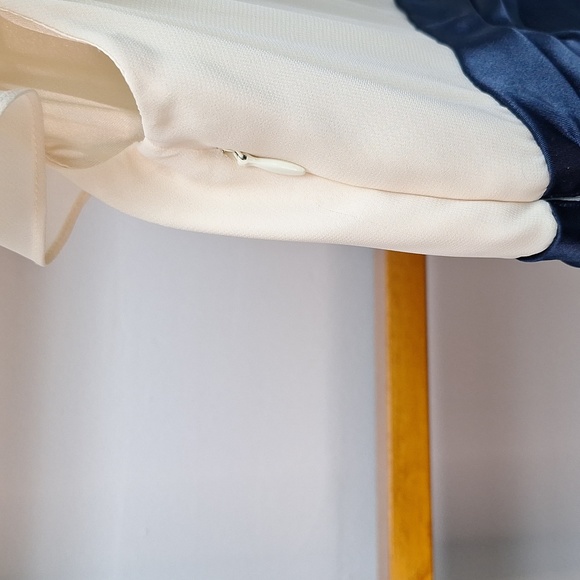 Liz Claiborne Tulip Dress Off White and Navy Blue Size 10 - Picture 11 of 16